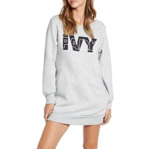 Ivy Park Gray Layered Logo Sweatshirt Dress xs
